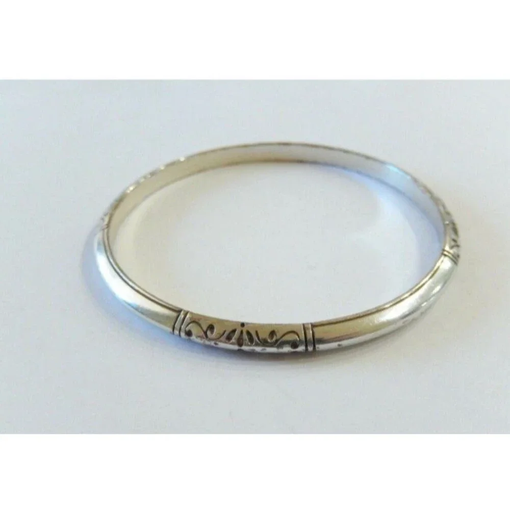BRIGHTON -  Embossed Design 5mm Bangle Bracelet - 2.5